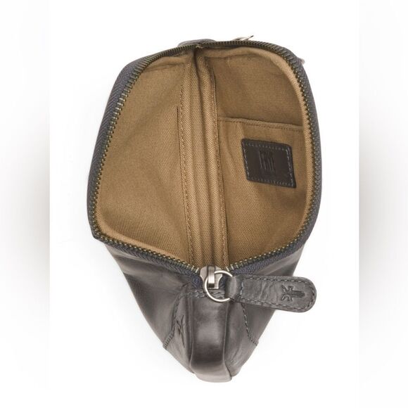 FRYE Gray Distressed Leather Melissa 3-in-1 Pouch Purse Sanitizer Crossbody Bag - Picture 3 of 16